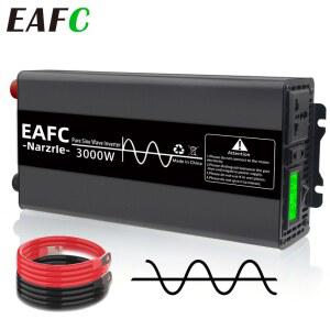 EAFC 3000W 인버터 DC12V AC 220V 휴대용 보조베터리 컨버터 자동차 가정용 야외 태양광 발전용 태양광 인버터