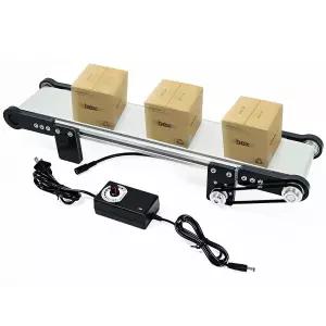 DC 12V 전기 데스크톱 컨베이어 벨트 소규모 재료 생산 포장 마찰 실험을 위한 속도 조절기가 있는 116RPM