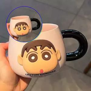 쌍문상회 짱구 3D 페이스 자석 머그컵 500ml-핑크