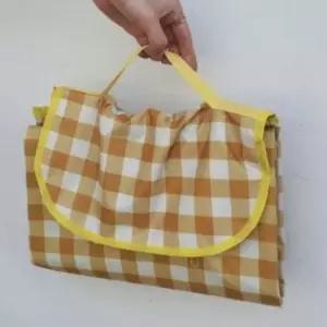 중형 체크무늬 방수 피크닉 매트 옐로우 감성피크닉