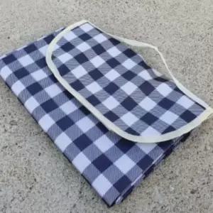 중형 체크무늬 방수 피크닉 매트 블루 중형 감성피크닉