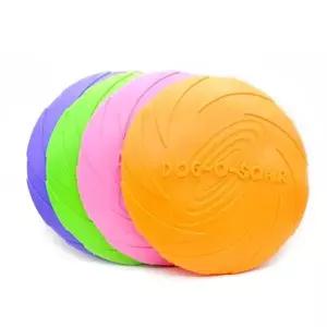 강아지 실리콘 원반 핑크 S 1P 애견 프리스비 훈련