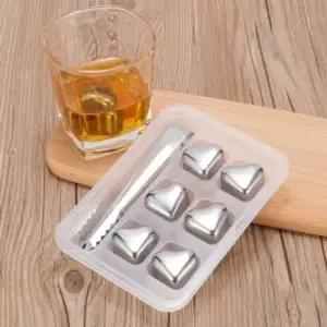 안 녹는 얼음 아이스큐브 6p(+집게) 스텐 하트 얼음
