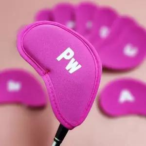 [골드스마일]아이언커버 여성용 골프채 핑크 칼라 헤드커버 10개