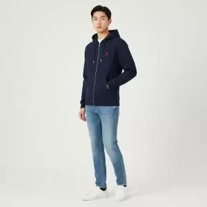 AMI 26SS 하트 로고 코튼 후드 집업 BFUSW435 730 430)