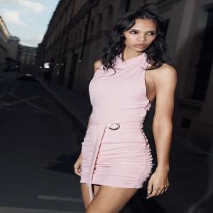 자라 ZARA 드레이프 홀터넥 미니 원피스 - 미디움 로즈 인기상품 선물추천