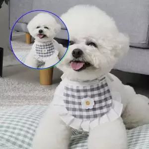 쌍문상회 강아체크 케이프 1P 애견 사이즈조절 턱받이 패션