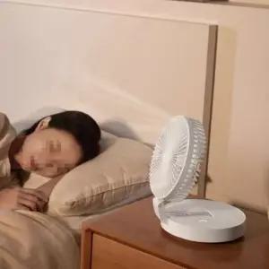 미니선풍기 휴대용 폴딩 자동회전 배터리 내장 선풍기 LED무드등