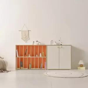 가구산책 2단 오픈 책장 도어 수납장 세트 1800 H7268(착불)