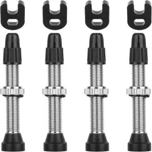 4Pcs 프레스타 밸브 스템 40mm 튜브리스 자전거 어댑터 프렌치 코어 제거 도구 포함 MTB 도로 타이어 수리