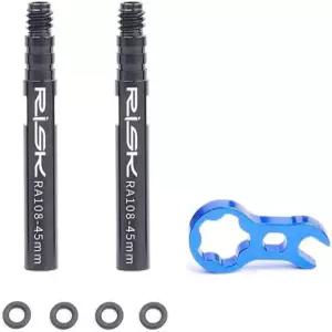 코어 렌치가 있는 자전거 튜브리스 프레스타 밸브 익스텐더 2개 팩 45mm 80mm(통합 45mm)