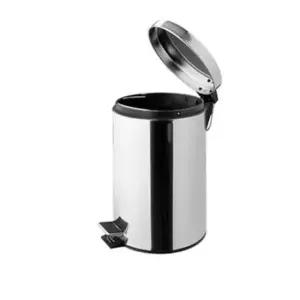 쓰레기통 스텐 원형 페달휴지통 무소음 W 20L