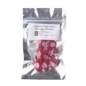 바이오메드 사이언티픽 주사기 필터 PVDF 13mm 직경 0.22um 기공 크기 비멸균 팩 10개