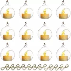 스치키 행잉 글래스 글로브 오브 티 라이트 캔들 홀더 결혼식 장식용 불꽃 없는 LED 틸라이트 생일