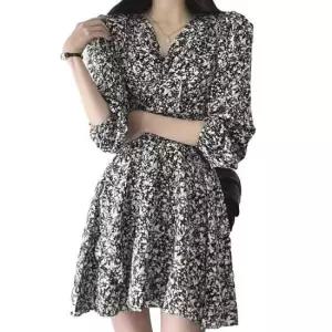 여성데일리패션 여성 플라워 미니 랩원피스 로맨틱 플레어룩