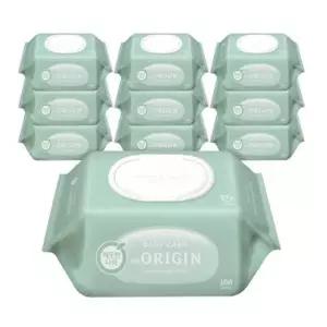 깨끗한나라 베이비케어 디 오리진 물티슈 캡 100매 10팩 +10팩 (2박스)