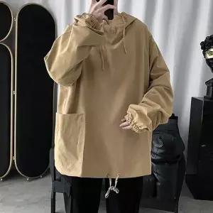 컬러 아노락후드 바람막이 오버핏 학생 무지 후드점퍼 커플