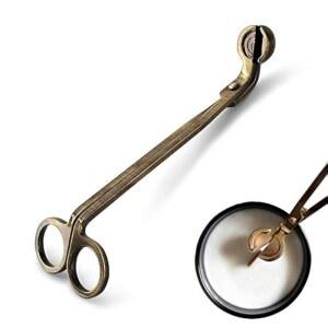 비폴랄 캔들 윅 트리머, 커터 클 스테인리스 오일 애호가를 커터, 위한 도구, 액세서리(브론즈) 광택 가위 램프 향초