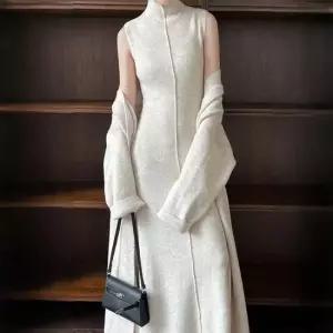 여친룩 볼레로니트+롱원피스 여리핏 페미닌 데일리 투피스 세트