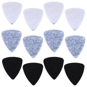기타, 우쿨렐레, 베이스용 12피스 펠트 픽(블랙, 3가지 그레이 색상) 화이트,