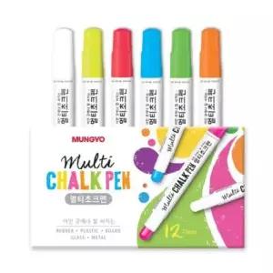 분필 멀티초크펜(12개입)색상선택/멀티펜/보드유리펜