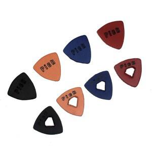 투오렌 소프트 레더 우쿨렐레 픽, 기타 풍부한 베이스 + 톤 제공 더 4pcs 워머 컷아웃 모양 컬러)에 홀(멀티 삼각형 다이아몬드