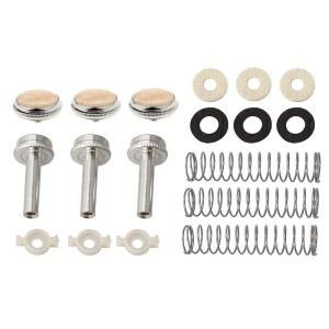 투오렌 트럼펫 밸브 시스템 교체 부품에는 액세서리 와셔 실버가 악기 세트 버튼 핑거 스프링 포함됩니다 펠트 캡 가이드 18개