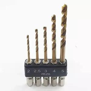 하이스강 티타늄코팅 스텐 서스 철판 기리 드릴비트 5P 샤시 창틀