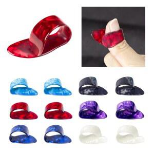 OWMOSYX 12개 핑거픽 - 어쿠스틱 기타, 색상), 플랫 밴조, 2403-JTBP 우쿨렐레용 엄지픽 셀룰로이드 기타 엄지픽(6가지