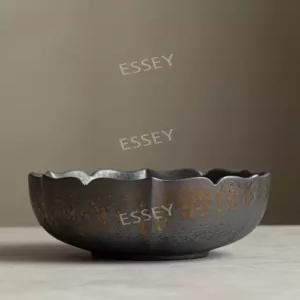 일본식 차 굵은 길트 다도 연꽃 세척 큰 세라믹 펜 그릇 도자기 액세서리