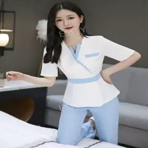 피부관리사 코디네이터 여성용 피부샵 단체 유니폼 상담실장 가운