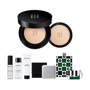 헤라 블랙쿠션 파운데이션 21N1 본품&리필 기획+증정(헤라 메이크업 픽서 30ml, 1개+딥 클렌징 오일 50ml, 1개+클렌징폼, 1개+거울, 1개+피크닉 매트, 1개)