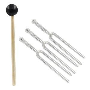 Piutouyar 3개 440Hz 튜닝 포크, 해머, 장치 A 튜너 세트 도구 기타 악기 톤 바이올린 표준 위한 메탈 포크 도구를
