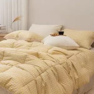 손님이불 쿠키체크 피치 이불패드세트 SS 옐로우 먼지없는 침구