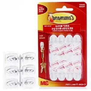 3M 코맨드 훅 미니 투명 화장실고리걸이 고정고리 고