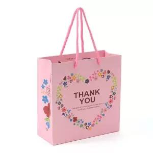 종이 쇼핑백 5p선물포장 종이가방 하트 플라워