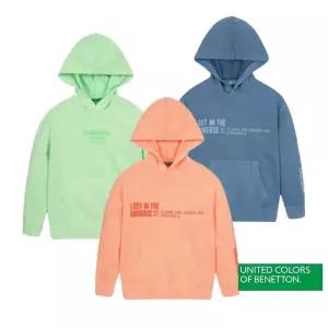 [롯데백화점]베네통 피그먼트 후드 맨투맨 3WITC204G