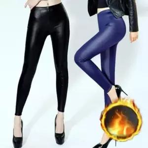 레깅스 겨울 무광 팬츠 융기모 가죽 레더 바지 여자