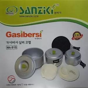 ( )10인용 캠핑 식기 냄비 그릇 실버 코펠 세트