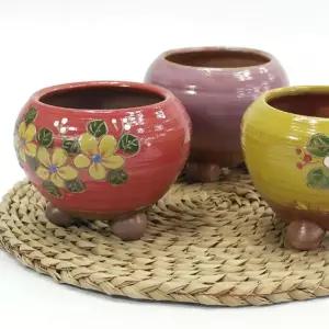 이조전통옹기 (꽃무늬화분) 다육 이미니화분 도자기 수공예 예쁜 다육이