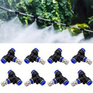 5PCS 저압 안개 분무기 미스트 피팅 냉각 시스템 분무 공압 파이프 정원 도구 6MM 커넥터 노즐