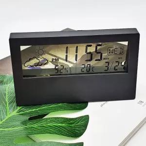 투명창 전자 온습도계 블랙 디지털 온도계 도측정기 탁상