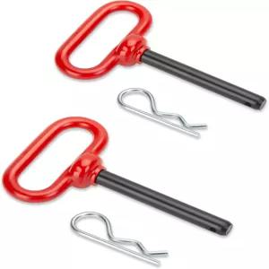 트랙터 견인 잔디 깎는 기계 골프 카트 및 ATV용 1/2인치 x 4인치 히치 핀 고무 코팅 빨간색 핸들 헤비