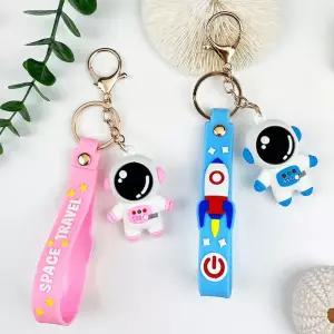 실리콘 스트랩 귀여운 우주선 캐릭터 스페이스X 키링