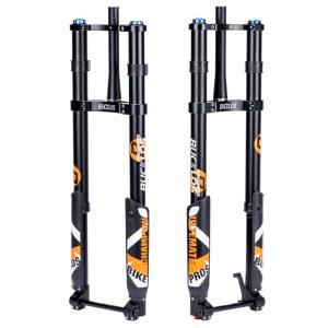 벅로스 팻 타이어 5.0 20/26인치 에어 일렉트릭 마운틴 바이크 인버티드 서스펜션 포크, 스루 액슬 15 * 150mm 140 / 180mm 여행 리바운드 조정 테이퍼드 프론트 스노우 비치 E-바이크 MTB용