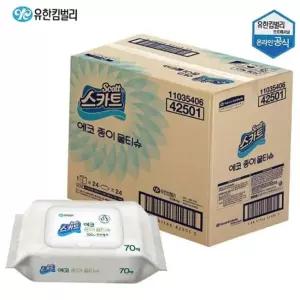 캡형물티슈 스카트 에코 종이 물티슈 캡형 24개입 1박스