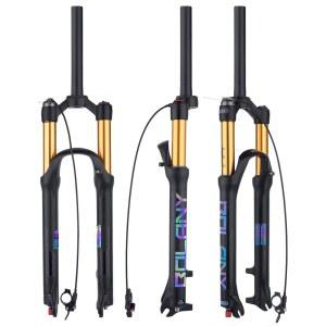 볼라니 26/27.5/29 MTB 바이크 에어 서스펜션 포크 쇼크 업소버 리바운드 조정 1 1/8 스트레이트 튜브 QR 9mm 여행 100mm 매뉴얼 /원격 잠금 핏 산악/로드