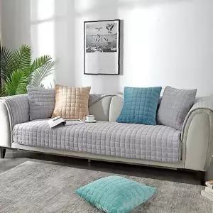 패브릭소파 좌석시트 계절커버 거실인테리어 극세사원단 퀼팅패턴 미끄럼방지 단품판매