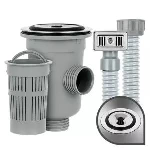 [베스트TOP100]싱크통세트 1구 소 싱크대배수구교체 호스 배수관뚜껑