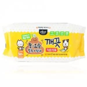 [유토피아]반료동물 똥오줌깨끗 얼룩 냄새 청소티슈 크리너 50 강아지 항균 이물질제거 애견
